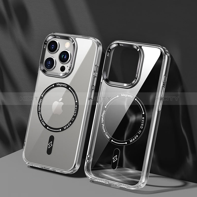 Custodia Silicone Trasparente Ultra Slim Morbida con Mag-Safe Magnetic TB1 per Apple iPhone 15 Pro Max