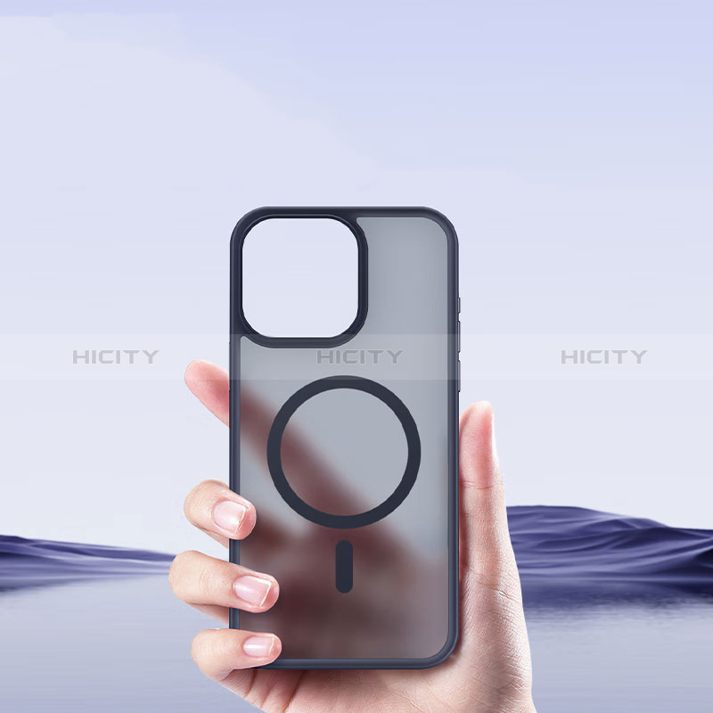 Custodia Silicone Trasparente Ultra Slim Morbida con Mag-Safe Magnetic X01D per Apple iPhone 13 Pro Nero