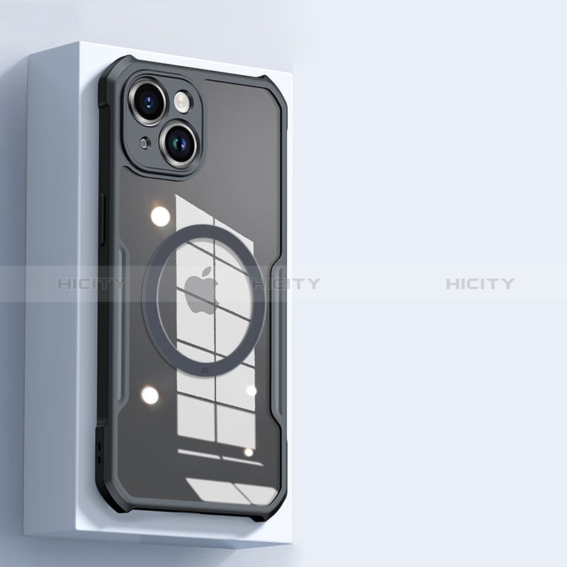 Custodia Silicone Trasparente Ultra Slim Morbida con Mag-Safe Magnetic XD3 per Apple iPhone 13 Nero