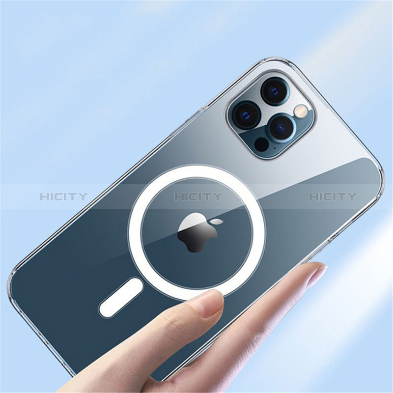 Custodia Silicone Trasparente Ultra Slim Morbida con Mag-Safe Magnetic XD3 per Apple iPhone 14 Pro Max Chiaro