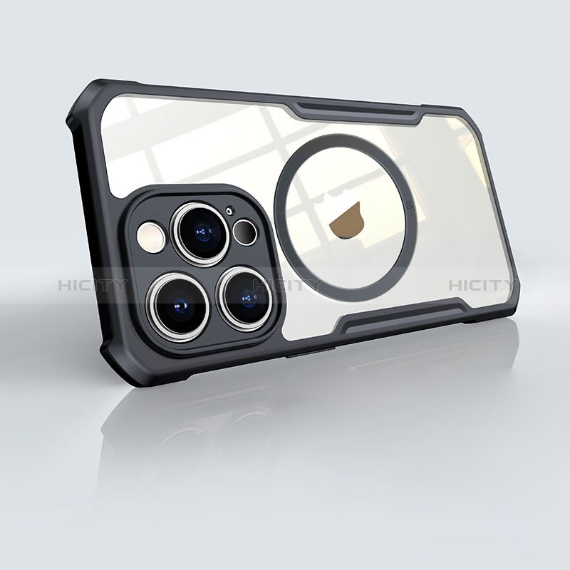 Custodia Silicone Trasparente Ultra Slim Morbida con Mag-Safe Magnetic XD5 per Apple iPhone 13 Pro Max Nero