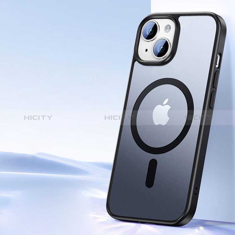 Custodia Silicone Trasparente Ultra Slim Morbida con Mag-Safe Magnetic XD5 per Apple iPhone 15 Plus Nero