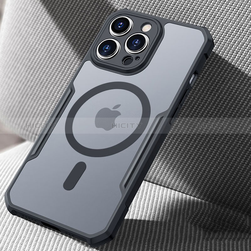 Custodia Silicone Trasparente Ultra Slim Morbida con Mag-Safe Magnetic XD6 per Apple iPhone 14 Pro Max Nero