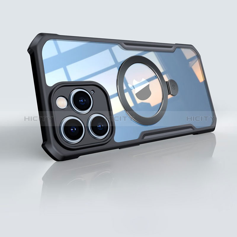 Custodia Silicone Trasparente Ultra Slim Morbida con Mag-Safe Magnetic XD7 per Apple iPhone 14 Pro Max Nero