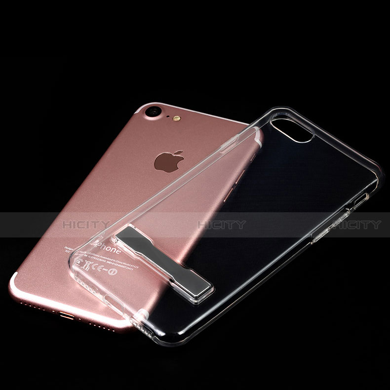 Custodia Silicone Trasparente Ultra Slim Morbida con Supporto per Apple iPhone SE (2020) Chiaro