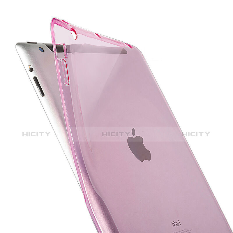 Custodia Silicone Trasparente Ultra Slim Morbida per Apple iPad 2 Rosa
