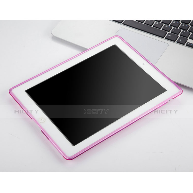 Custodia Silicone Trasparente Ultra Slim Morbida per Apple iPad 3 Rosa