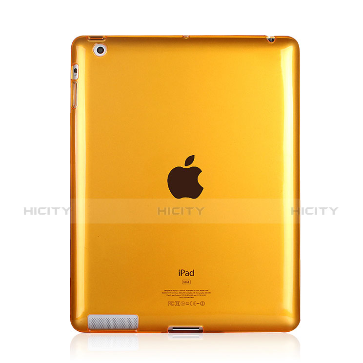 Custodia Silicone Trasparente Ultra Slim Morbida per Apple iPad 4 Giallo