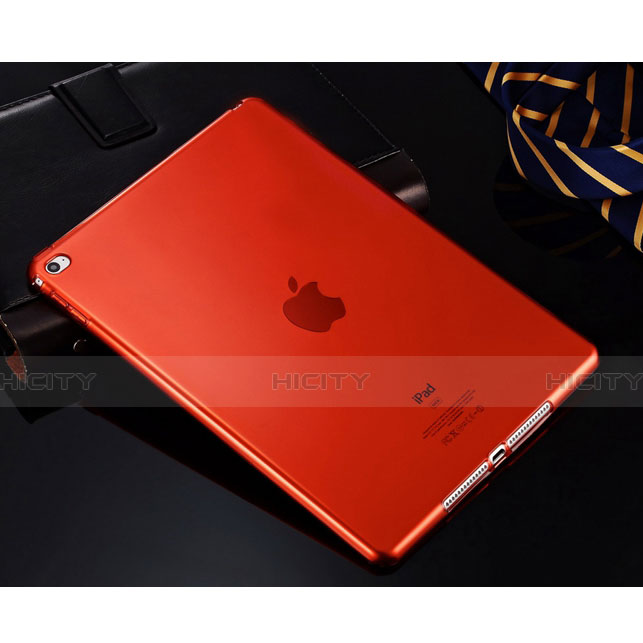 Custodia Silicone Trasparente Ultra Slim Morbida per Apple iPad Air 2 Rosso