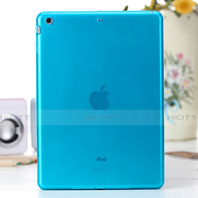 Custodia Silicone Trasparente Ultra Slim Morbida per Apple iPad Air Blu