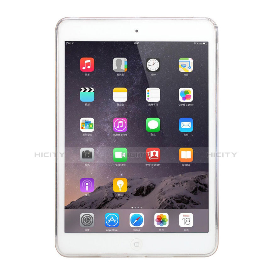 Custodia Silicone Trasparente Ultra Slim Morbida per Apple iPad Mini 2 Bianco