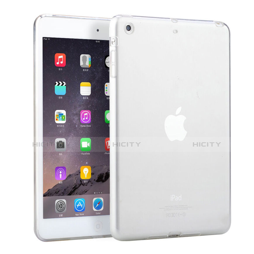 Custodia Silicone Trasparente Ultra Slim Morbida per Apple iPad Mini Bianco