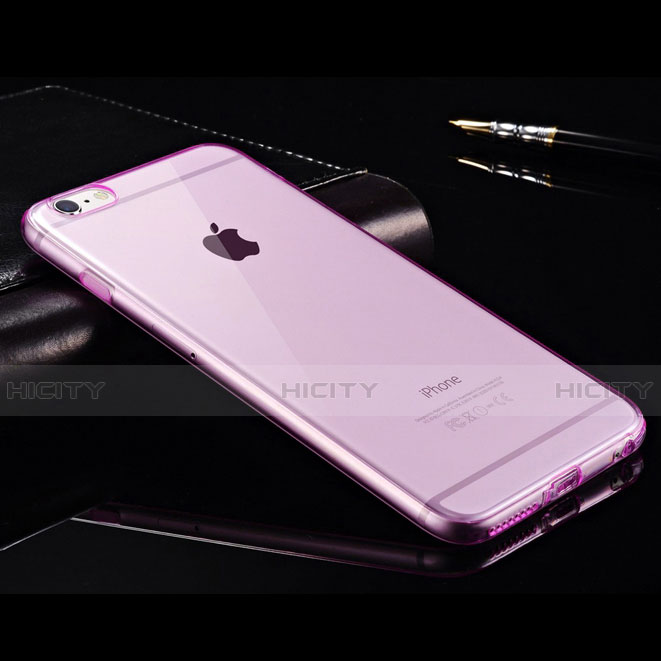 Custodia Silicone Trasparente Ultra Slim Morbida per Apple iPhone 6 Plus Viola