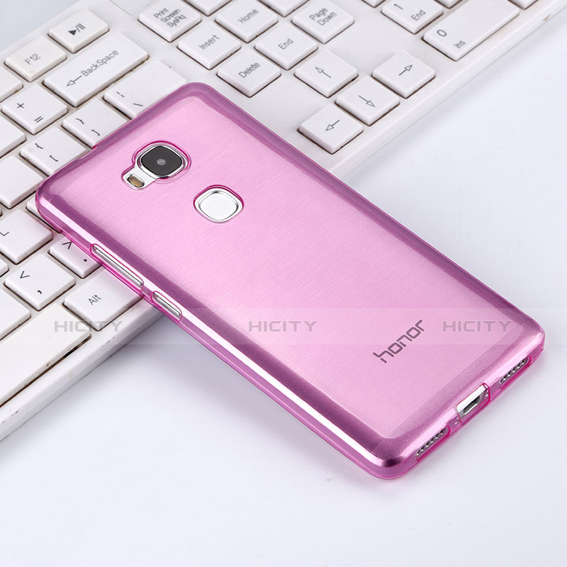 Custodia Silicone Trasparente Ultra Slim Morbida per Huawei Honor 5X Rosa