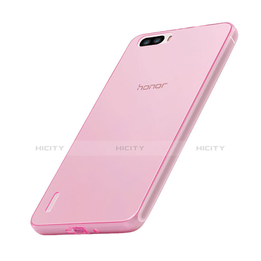 Custodia Silicone Trasparente Ultra Slim Morbida per Huawei Honor 6 Plus Rosa