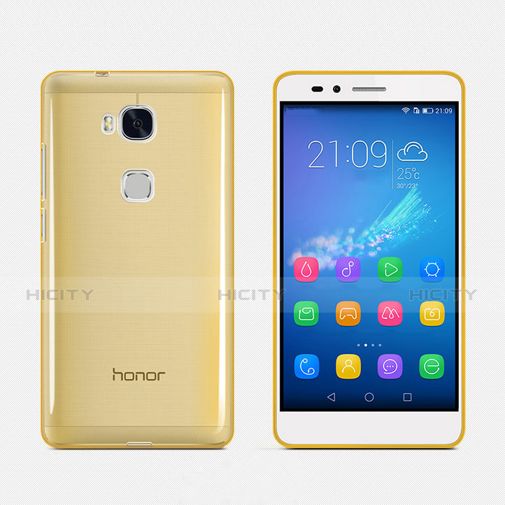 Custodia Silicone Trasparente Ultra Slim Morbida per Huawei Honor Play 5X Oro