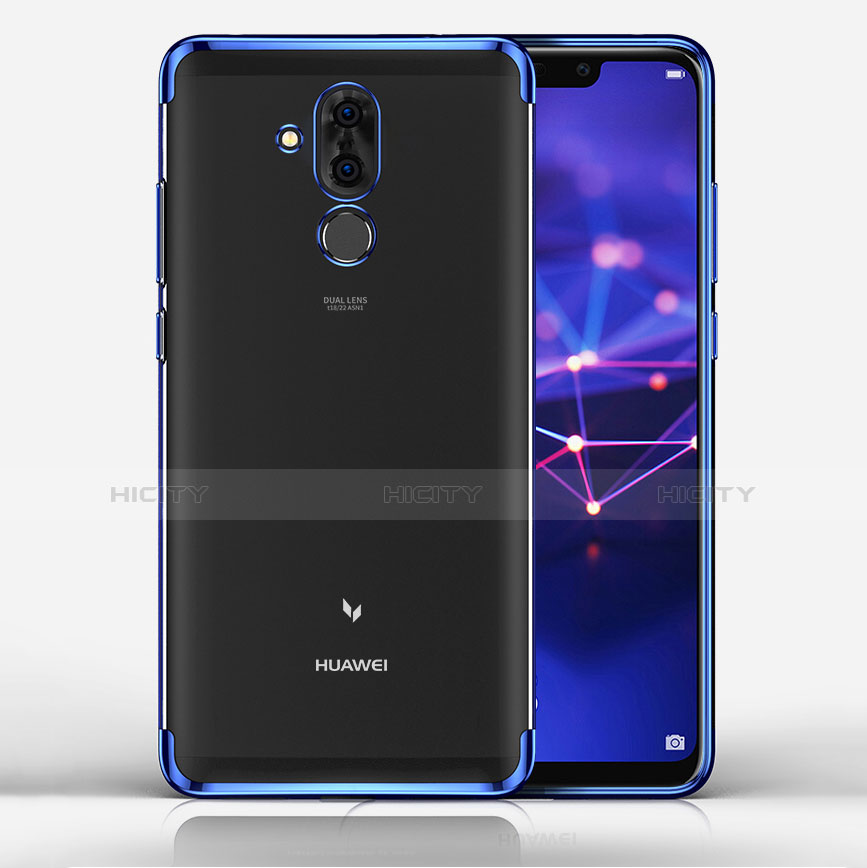 Custodia Silicone Trasparente Ultra Slim Morbida per Huawei Mate 20 Lite Blu