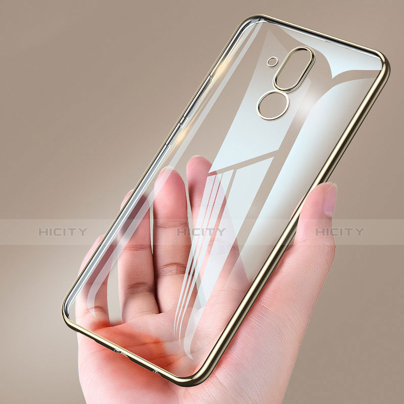 Custodia Silicone Trasparente Ultra Slim Morbida per Huawei Mate 20 Lite Oro