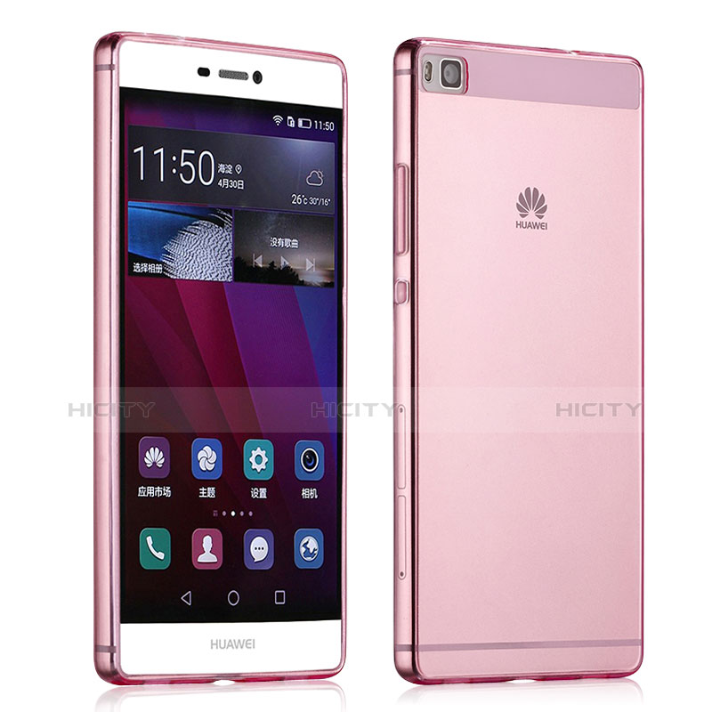 Custodia Silicone Trasparente Ultra Slim Morbida per Huawei P8 Rosa