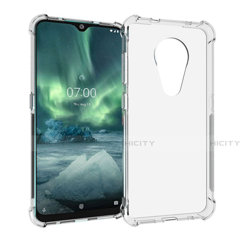 Custodia Silicone Trasparente Ultra Slim Morbida per Nokia 7.2 Chiaro