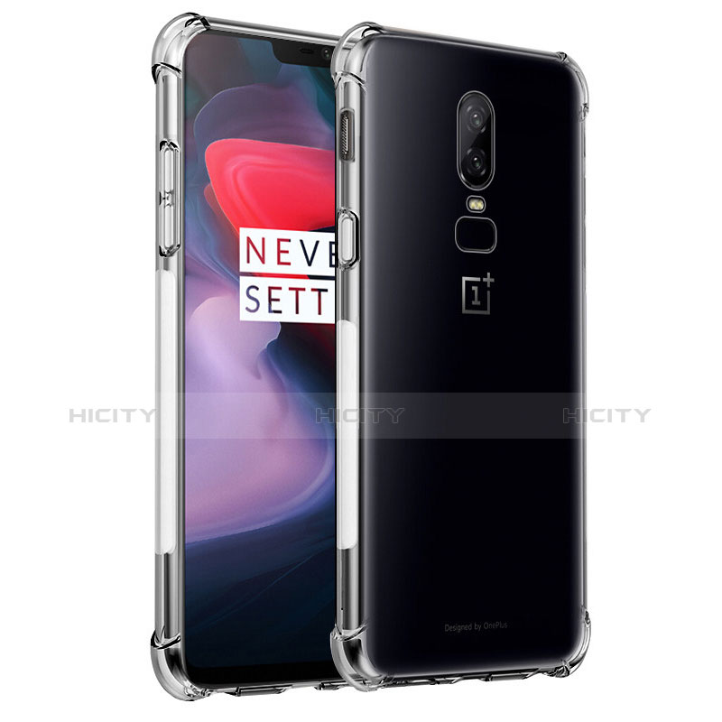 Custodia Silicone Trasparente Ultra Slim Morbida per OnePlus 6 Chiaro