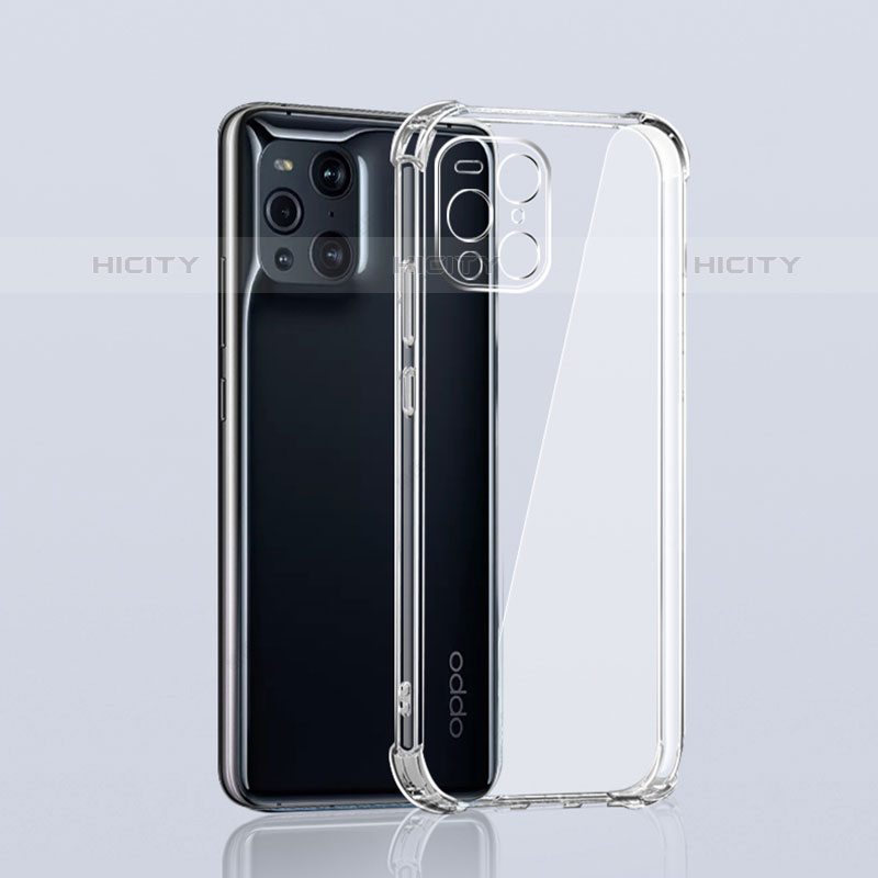 Custodia Silicone Trasparente Ultra Slim Morbida per Oppo Find X3 Pro 5G Chiaro