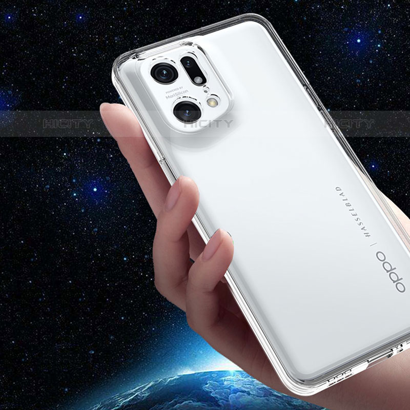 Custodia Silicone Trasparente Ultra Slim Morbida per Oppo Find X5 Pro 5G Chiaro