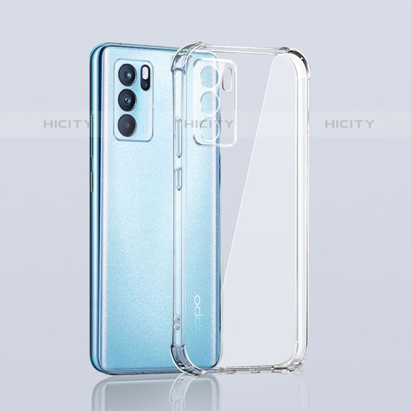 Custodia Silicone Trasparente Ultra Slim Morbida per Oppo Reno6 Pro 5G India Chiaro