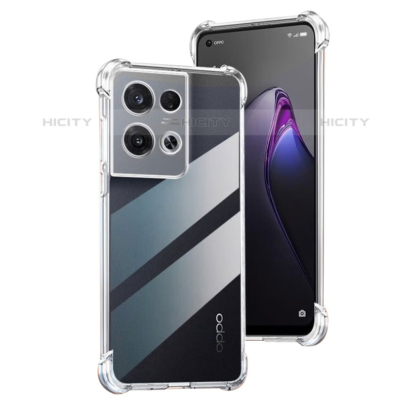 Custodia Silicone Trasparente Ultra Slim Morbida per Oppo Reno8 Pro+ Plus 5G Chiaro