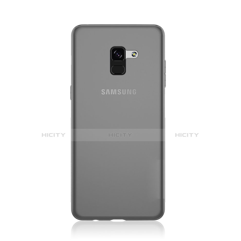 Custodia Silicone Trasparente Ultra Slim Morbida per Samsung Galaxy A8 (2018) A530F Grigio