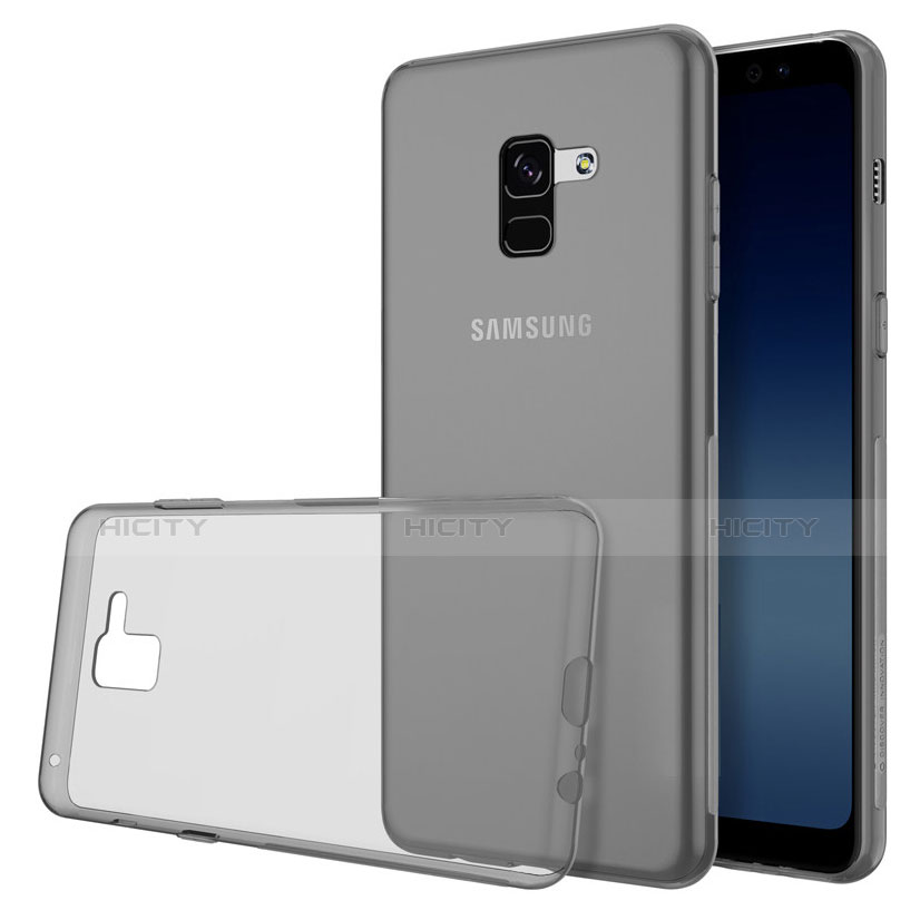Custodia Silicone Trasparente Ultra Slim Morbida per Samsung Galaxy A8 (2018) Duos A530F Grigio