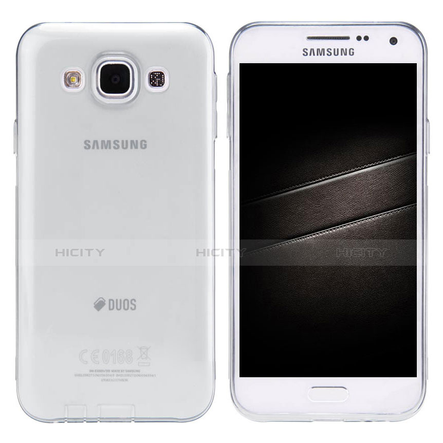 Custodia Silicone Trasparente Ultra Slim Morbida per Samsung Galaxy E5 SM-E500F E500H Grigio