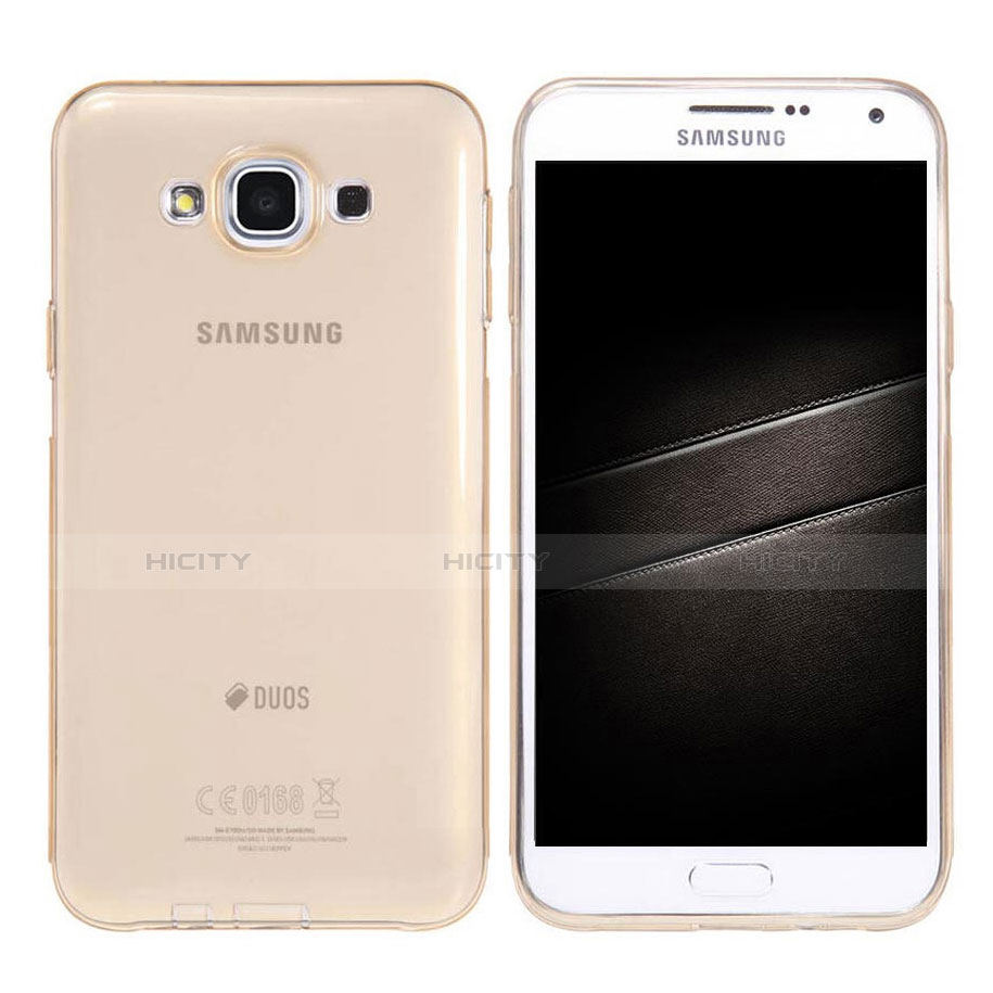 Custodia Silicone Trasparente Ultra Slim Morbida per Samsung Galaxy E7 SM-E700 E7000 Oro