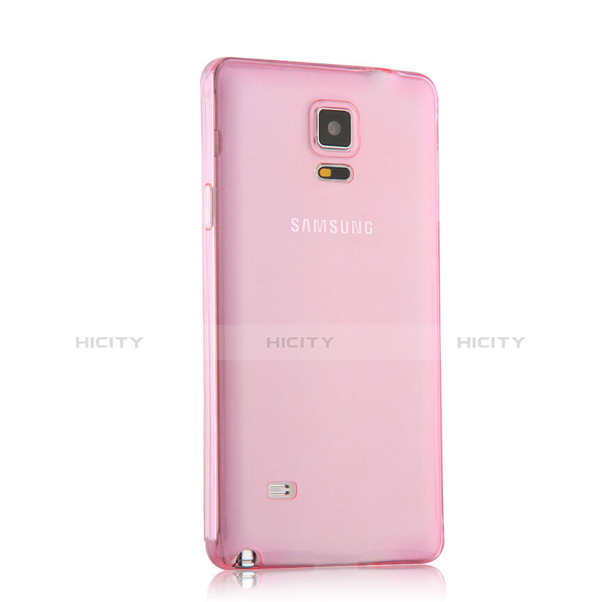 Custodia Silicone Trasparente Ultra Slim Morbida per Samsung Galaxy Note 4 Duos N9100 Dual SIM Rosa