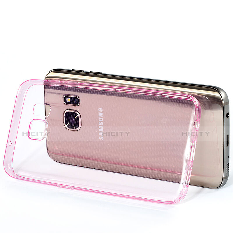 Custodia Silicone Trasparente Ultra Slim Morbida per Samsung Galaxy S7 G930F G930FD Rosa