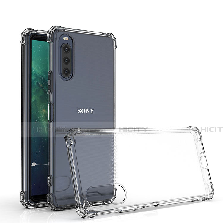 Custodia Silicone Trasparente Ultra Slim Morbida per Sony Xperia 10 II Chiaro