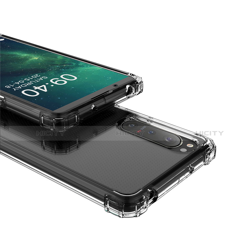 Custodia Silicone Trasparente Ultra Slim Morbida per Sony Xperia 5 II Chiaro