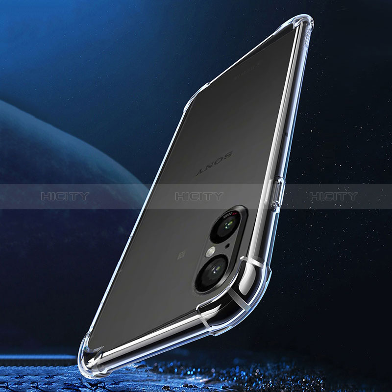 Custodia Silicone Trasparente Ultra Slim Morbida per Sony Xperia 5 V Chiaro
