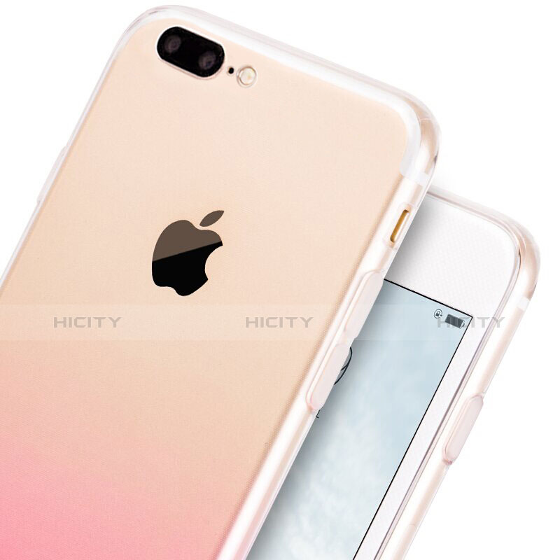 Custodia Silicone Trasparente Ultra Slim Morbida Sfumato G01 per Apple iPhone 8 Plus Rosa