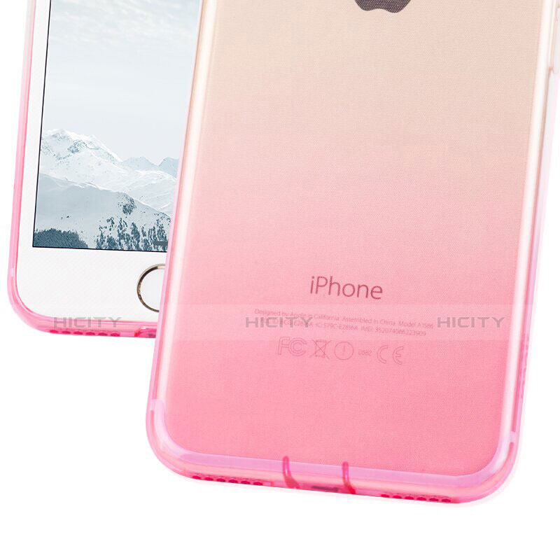 Custodia Silicone Trasparente Ultra Slim Morbida Sfumato G01 per Apple iPhone 8 Plus Rosa