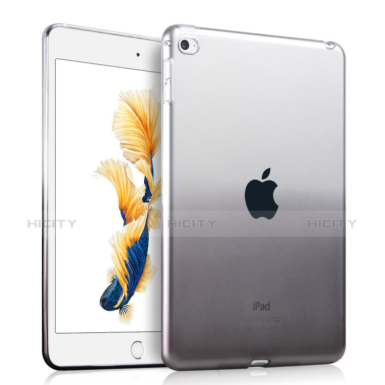 Custodia Silicone Trasparente Ultra Slim Morbida Sfumato per Apple iPad Air 2 Grigio
