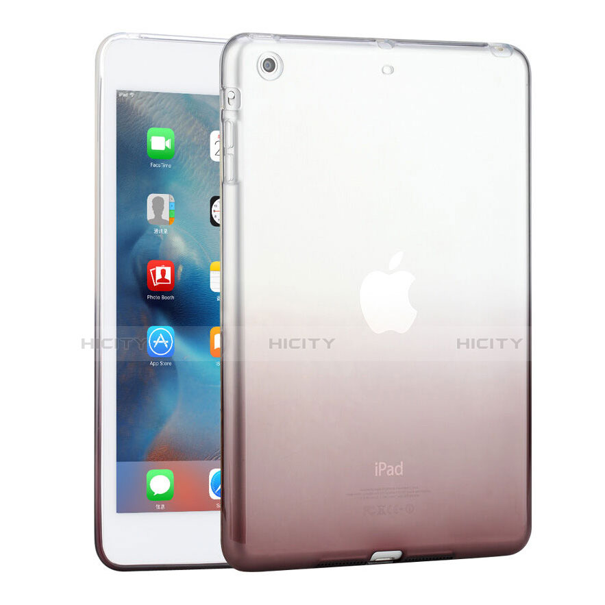 Custodia Silicone Trasparente Ultra Slim Morbida Sfumato per Apple iPad Mini 2 Grigio