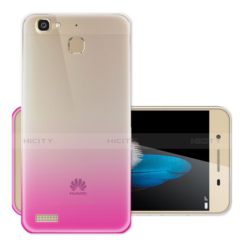 Custodia Silicone Trasparente Ultra Slim Morbida Sfumato per Huawei Enjoy 5S Rosa Caldo