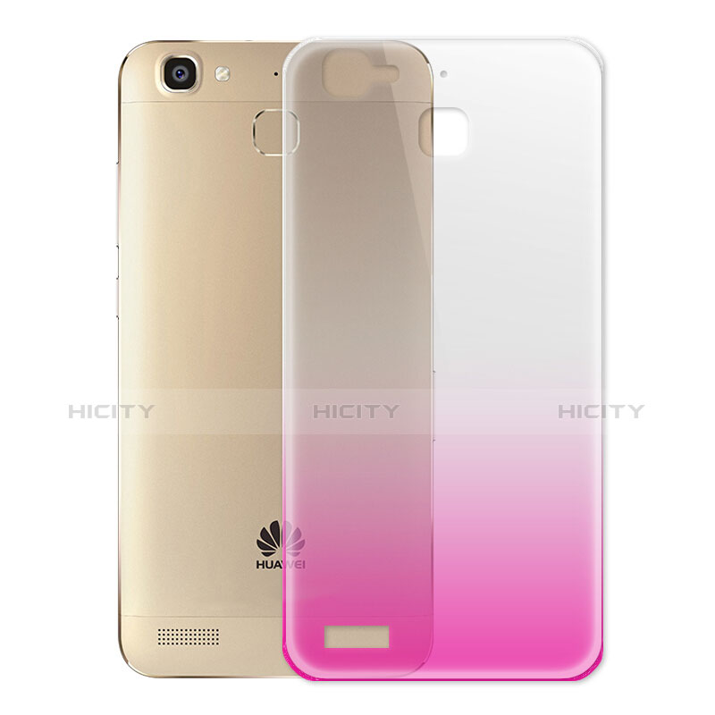 Custodia Silicone Trasparente Ultra Slim Morbida Sfumato per Huawei Enjoy 5S Rosa Caldo