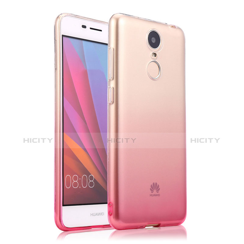 Custodia Silicone Trasparente Ultra Slim Morbida Sfumato per Huawei Enjoy 6 Rosa