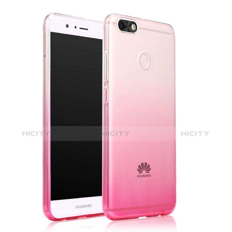 Custodia Silicone Trasparente Ultra Slim Morbida Sfumato per Huawei Enjoy 7 Rosa