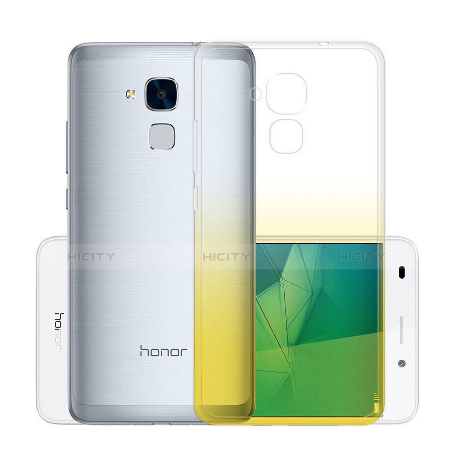 Custodia Silicone Trasparente Ultra Slim Morbida Sfumato per Huawei Honor 5C Giallo