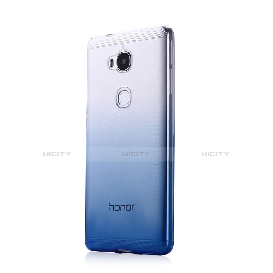 Custodia Silicone Trasparente Ultra Slim Morbida Sfumato per Huawei Honor 5X Blu