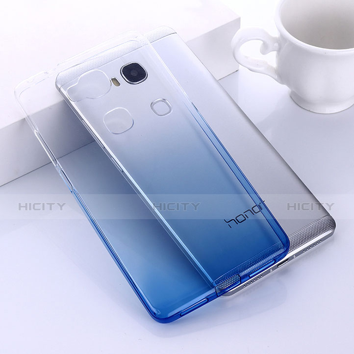 Custodia Silicone Trasparente Ultra Slim Morbida Sfumato per Huawei Honor Play 5X Blu