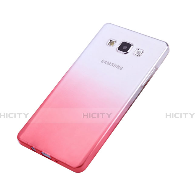 Custodia Silicone Trasparente Ultra Slim Morbida Sfumato per Samsung Galaxy A5 Duos SM-500F Rosa